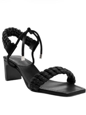Schutz Blair Leather Braided Mid Heel Sandals NEW Size 9